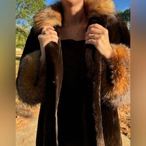 Jacobson’s mink fur with fox collar and fox sleeve trim